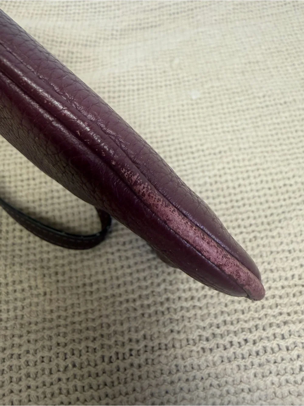 Michael Kors Burgundy soft pebbled Leather Wristlet Clutch 4 card slots inside